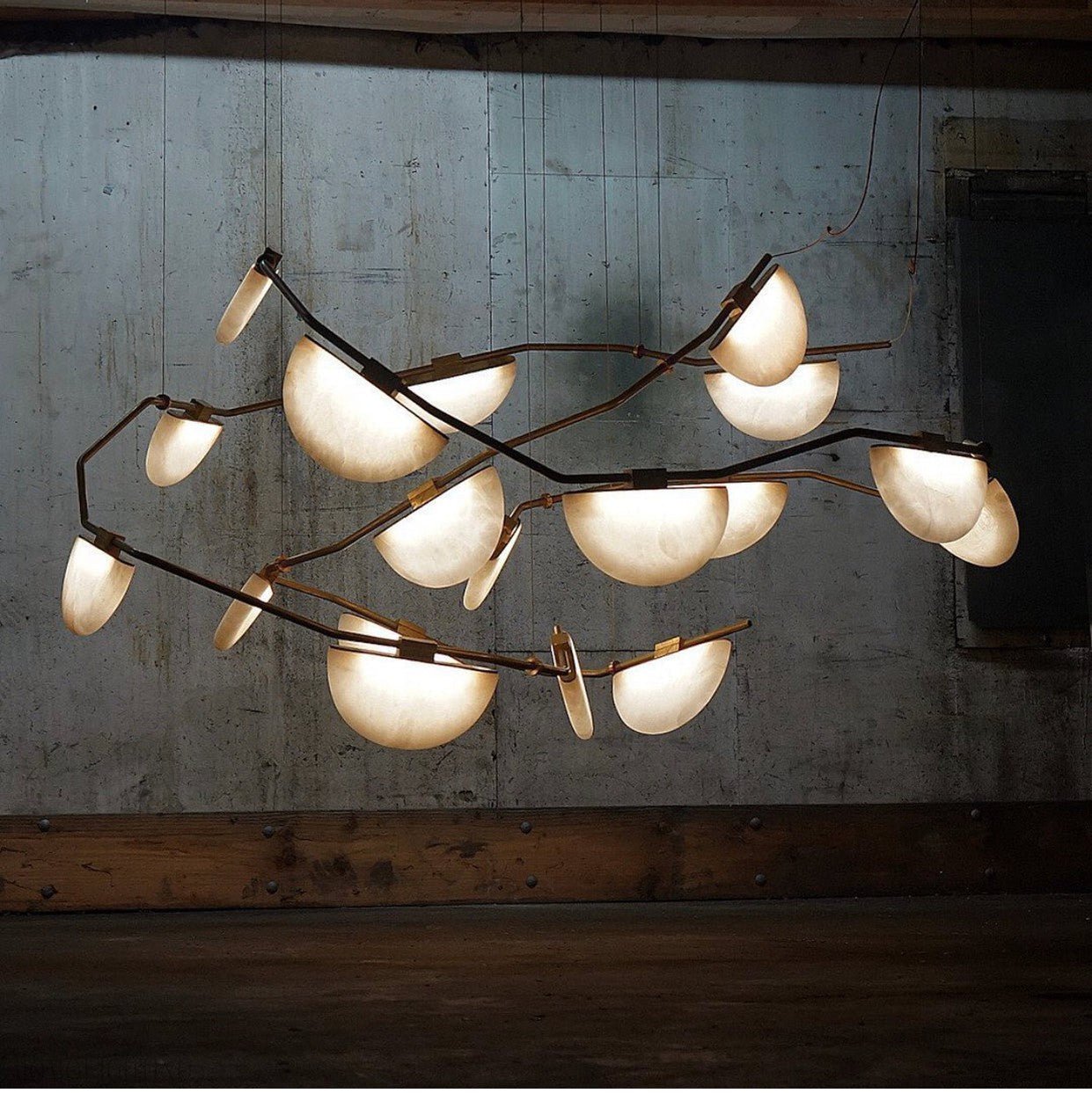 Enceladus Alabaster Chandelier, Artistic Modern Chandelier for Bar Area-Nobipets