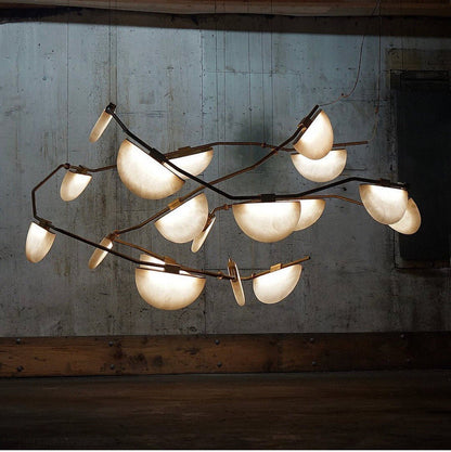Enceladus Alabaster Chandelier, Artistic Modern Chandelier for Bar Area-Nobipets