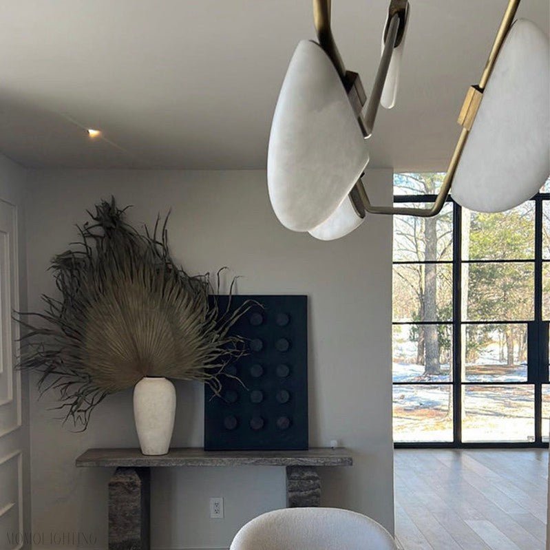 Enceladus Alabaster Chandelier, Artistic Modern Chandelier for Bar Area-Nobipets