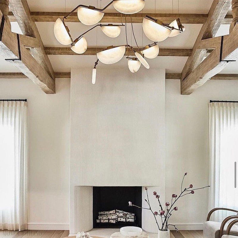 Enceladus Alabaster Chandelier, Artistic Modern Chandelier for Bar Area-Nobipets