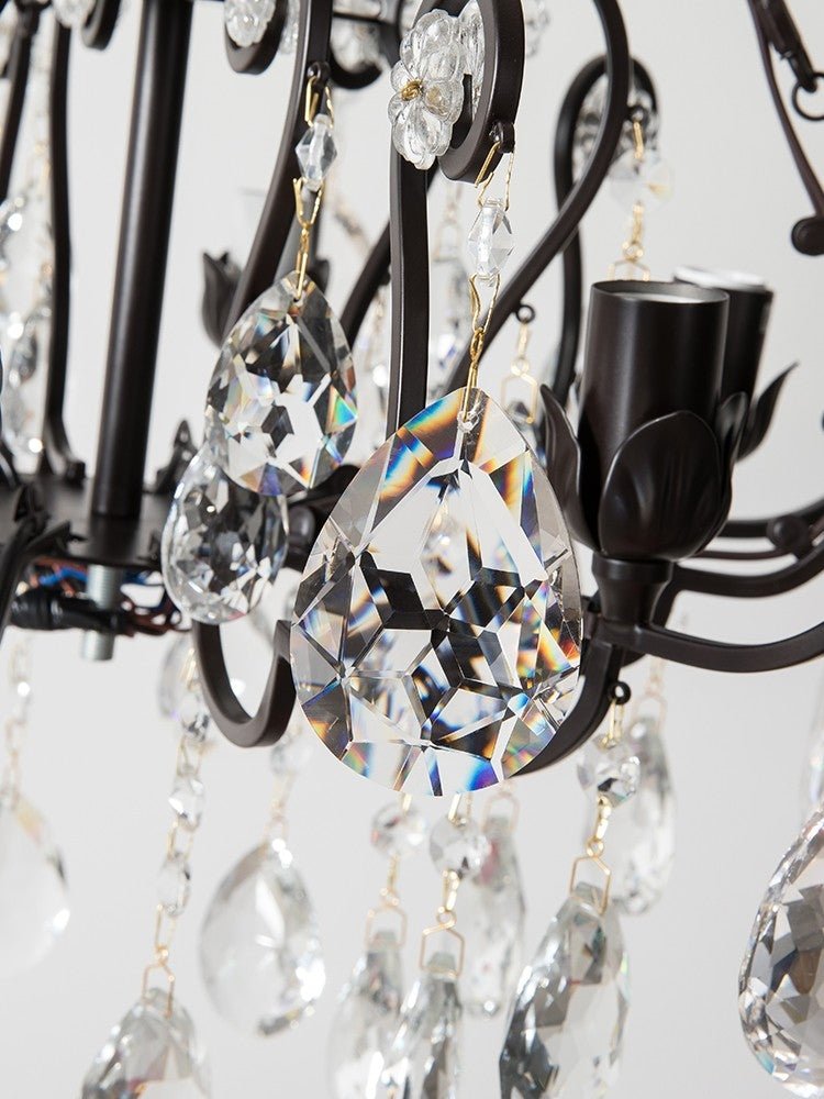 European Retro Light Luxury Crystal Pendant Electronic Candle Chandelier for Living Room / Dining Room / Bedroom-Nobipets