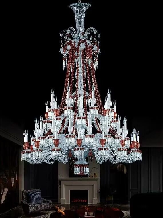 European-style Luxury Colorful Candle Crystal Oversized Chandelier Art Branch Designer Foyer/Staircase Light Fixture-Nobipets
