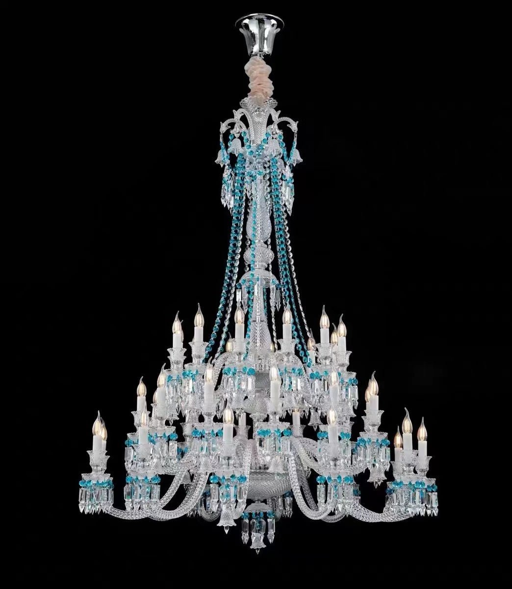 European-style Luxury Colorful Candle Crystal Oversized Chandelier Art Branch Designer Foyer/Staircase Light Fixture-Nobipets