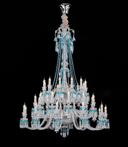 European-style Luxury Colorful Candle Crystal Oversized Chandelier Art Branch Designer Foyer/Staircase Light Fixture-Nobipets