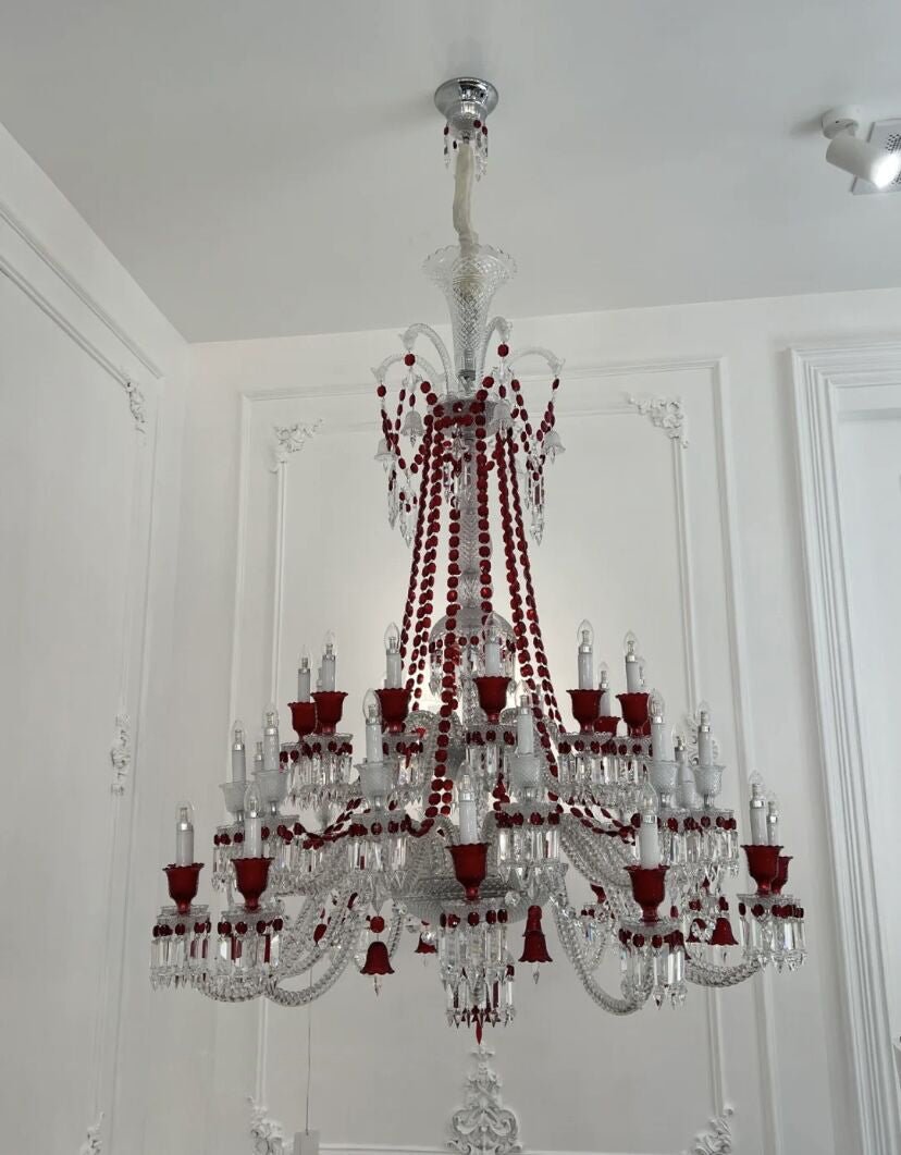 European-style Luxury Colorful Candle Crystal Oversized Chandelier Art Branch Designer Foyer/Staircase Light Fixture-Nobipets