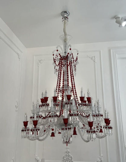 European-style Luxury Colorful Candle Crystal Oversized Chandelier Art Branch Designer Foyer/Staircase Light Fixture-Nobipets