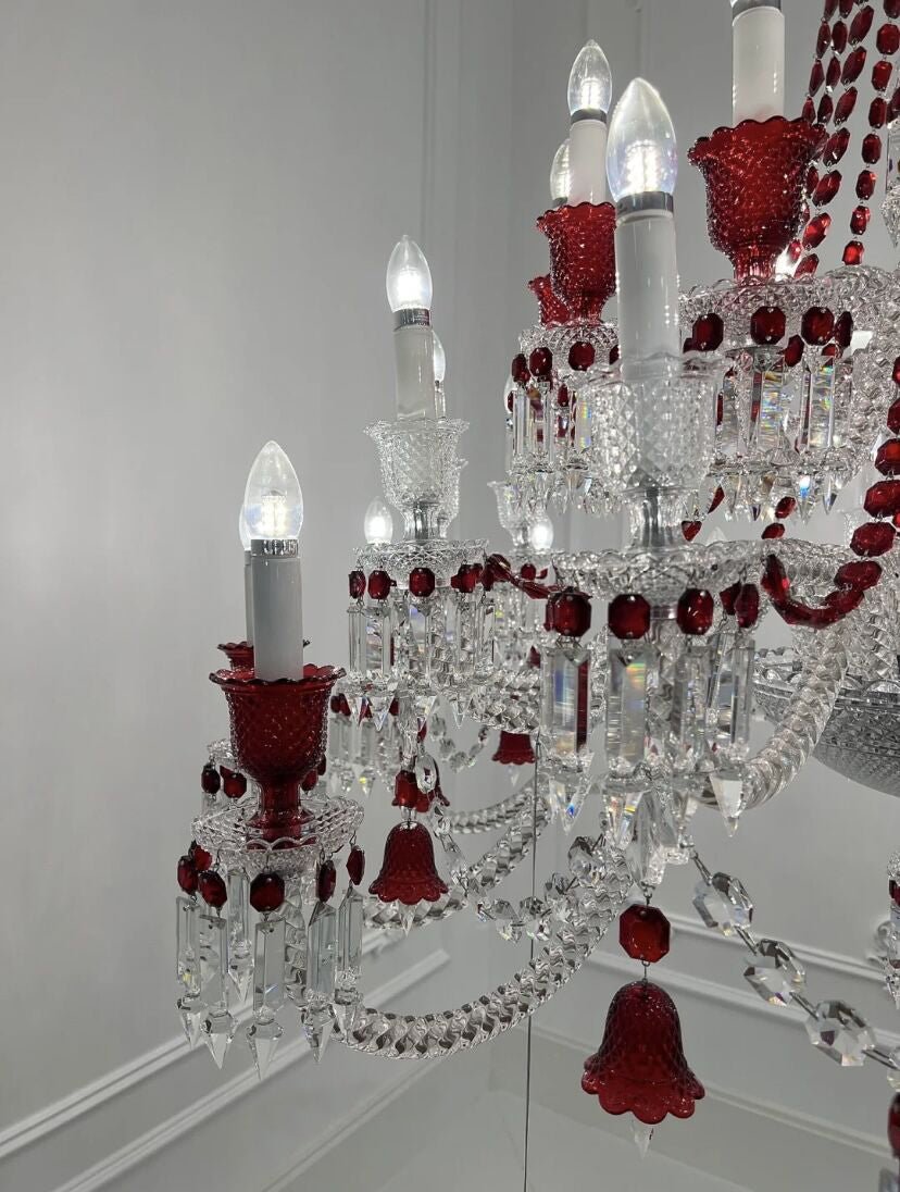 European-style Luxury Colorful Candle Crystal Oversized Chandelier Art Branch Designer Foyer/Staircase Light Fixture-Nobipets