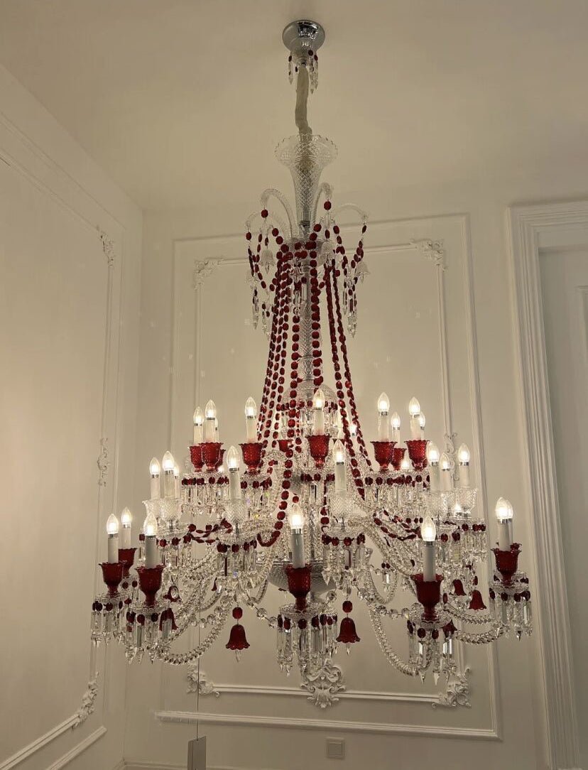 European-style Luxury Colorful Candle Crystal Oversized Chandelier Art Branch Designer Foyer/Staircase Light Fixture-Nobipets