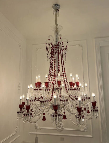 European-style Luxury Colorful Candle Crystal Oversized Chandelier Art Branch Designer Foyer/Staircase Light Fixture-Nobipets