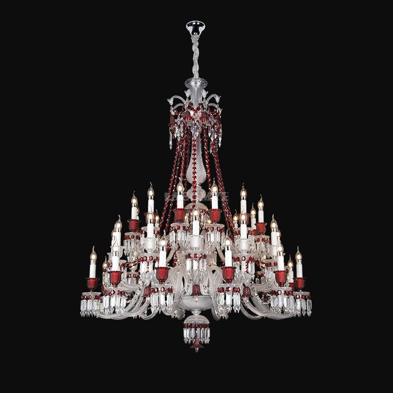 European-style Luxury Colorful Candle Crystal Oversized Chandelier Art Branch Designer Foyer/Staircase Light Fixture-Nobipets