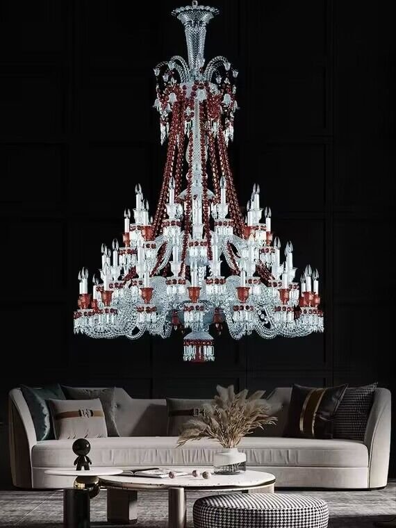 European-style Luxury Colorful Candle Crystal Oversized Chandelier Art Branch Designer Foyer/Staircase Light Fixture-Nobipets