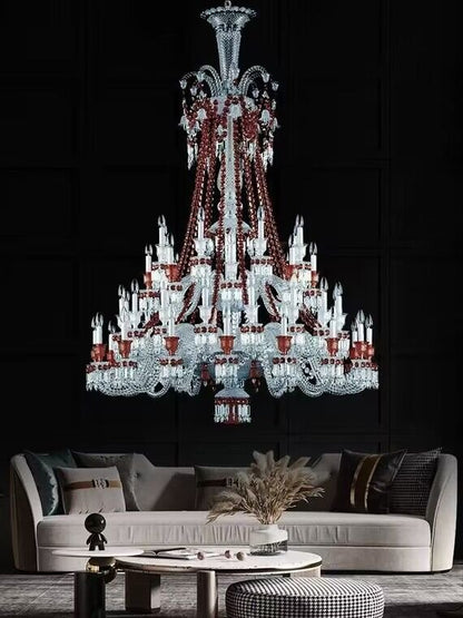 European-style Luxury Colorful Candle Crystal Oversized Chandelier Art Branch Designer Foyer/Staircase Light Fixture-Nobipets
