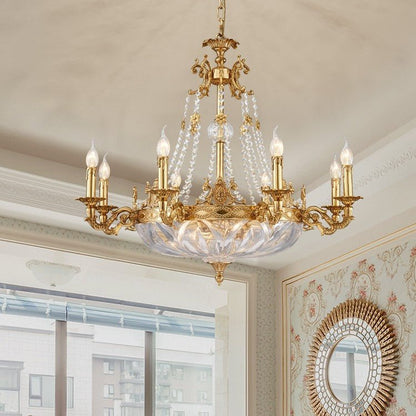 European Style Luxury Crystal Pendant Candle Chandelier for Living Room/Foyer/Entrys/Hallway-Nobipets