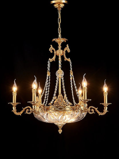European Style Luxury Crystal Pendant Candle Chandelier for Living Room/Foyer/Entrys/Hallway-Nobipets
