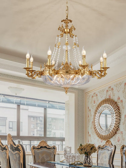 European Style Luxury Crystal Pendant Candle Chandelier for Living Room/Foyer/Entrys/Hallway-Nobipets