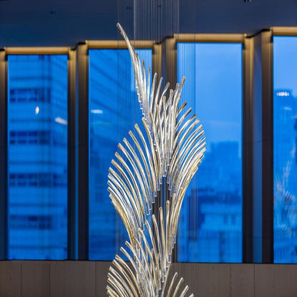 European Style Spiral Glass Chandelier for Staircase/Foyer/Hotel/Villa-Nobipets