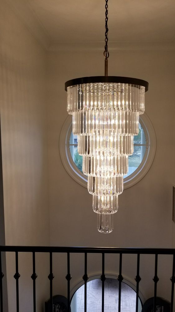 Extra Large 7-Tier Luxury Crystal Chandelier in Black/Coffee/Gold/Chrome Finish Color-Nobipets