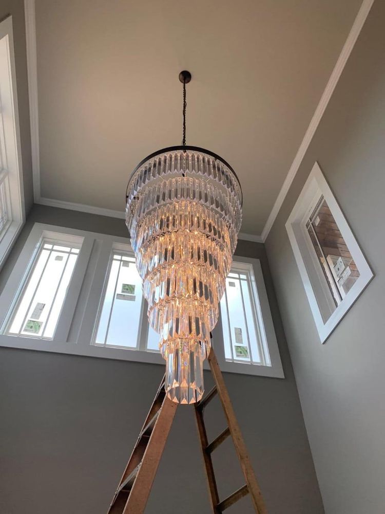 Extra Large 7-Tier Luxury Crystal Chandelier in Black/Coffee/Gold/Chrome Finish Color-Nobipets