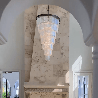 Extra Large 7-Tier Luxury Crystal Chandelier in Black/Coffee/Gold/Chrome Finish Color-Nobipets