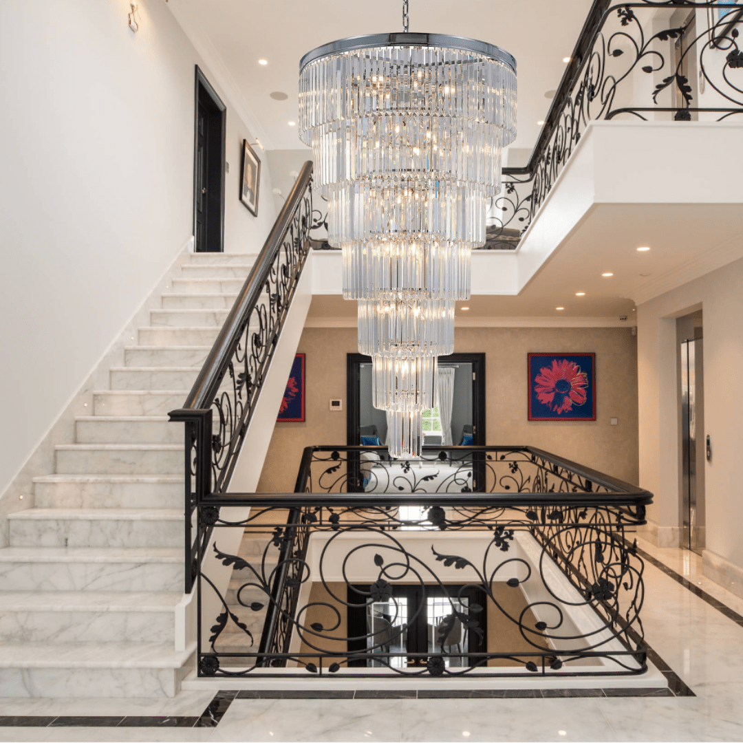 Extra Large 7-Tier Luxury Crystal Chandelier in Black/Coffee/Gold/Chrome Finish Color-Nobipets