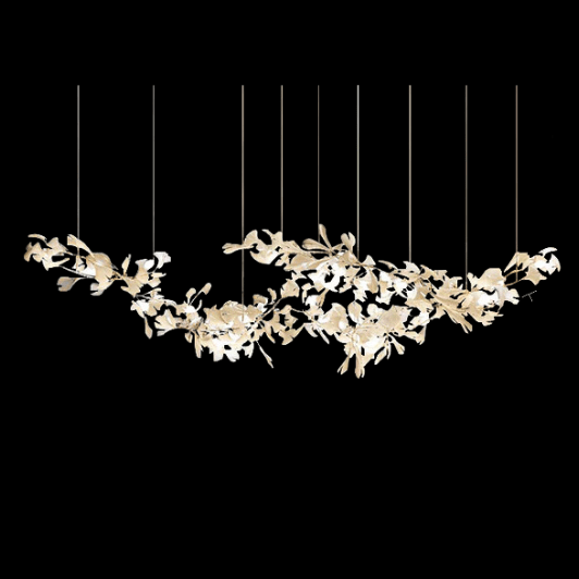 Extra Large Ceramics Twig White Flowers Chandelier Iron Tree Branch Pendant Light For Big Living/ Dining Room-Nobipets