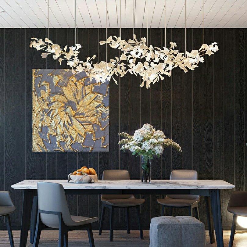 Extra Large Ceramics Twig White Flowers Chandelier Iron Tree Branch Pendant Light For Big Living/ Dining Room-Nobipets