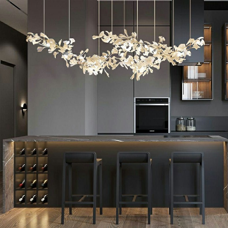 Extra Large Ceramics Twig White Flowers Chandelier Iron Tree Branch Pendant Light For Big Living/ Dining Room-Nobipets