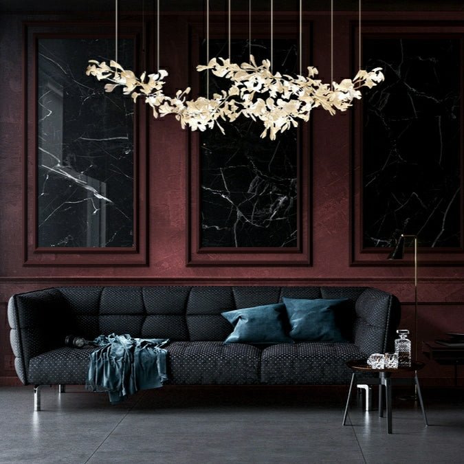 Extra Large Ceramics Twig White Flowers Chandelier Iron Tree Branch Pendant Light For Big Living/ Dining Room-Nobipets