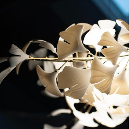 Extra Large Ceramics Twig White Flowers Chandelier Iron Tree Branch Pendant Light For Big Living/ Dining Room-Nobipets