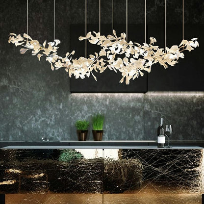 Extra Large Ceramics Twig White Flowers Chandelier Iron Tree Branch Pendant Light For Big Living/ Dining Room-Nobipets