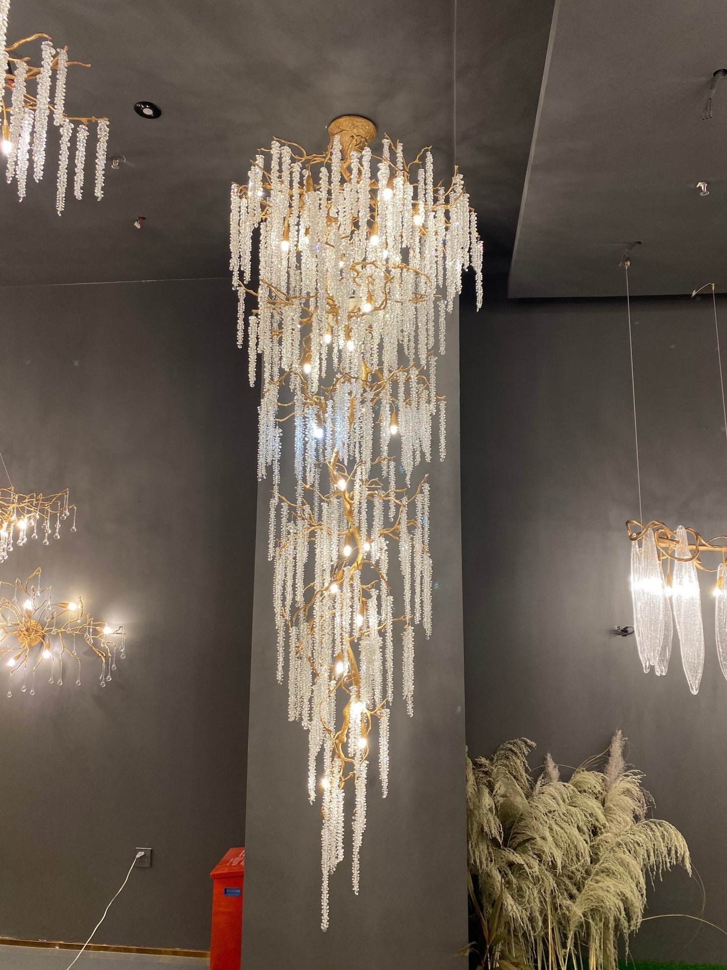 Extra Large Crystal Icicle Tree Branch Chandelier for Staircase/Hallway-Nobipets