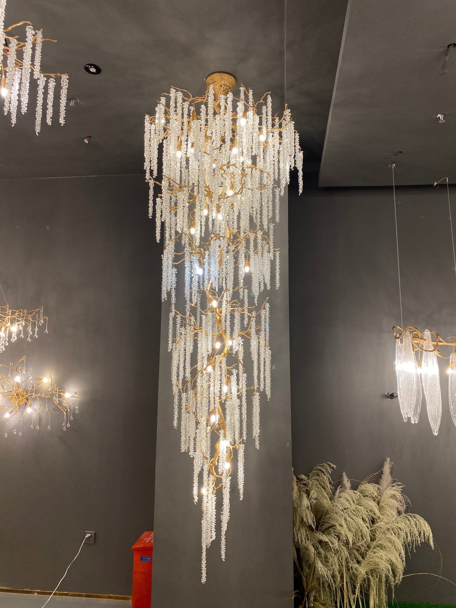 Extra Large Crystal Icicle Tree Branch Chandelier for Staircase/Hallway-Nobipets