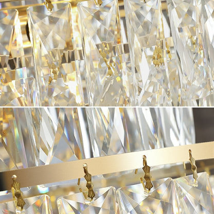 Extra Large Decorative Crystal Chandelier Foyer Hall Ceiling Light Fixture For Staircase In Gold/ Chrome-Nobipets