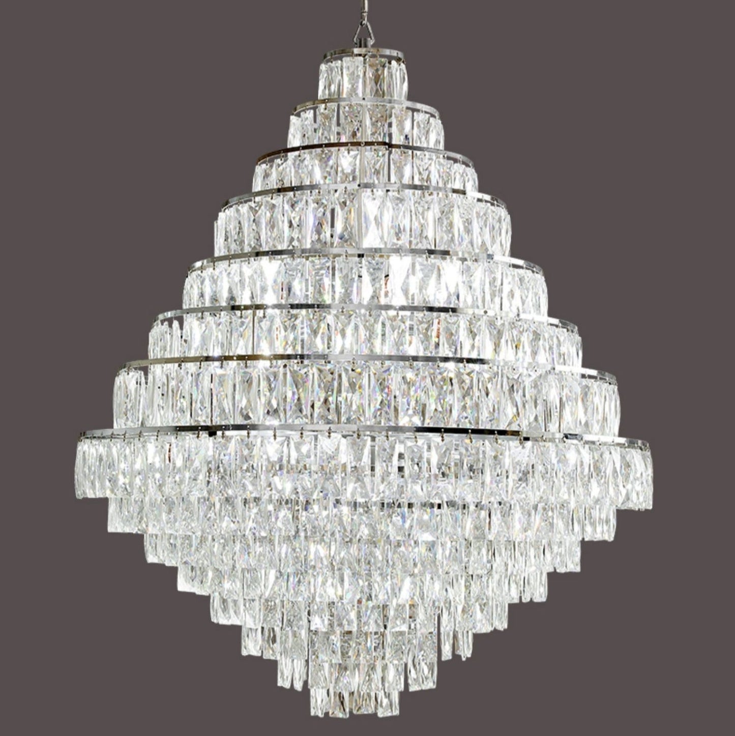 Extra Large Decorative Crystal Chandelier Foyer Hall Ceiling Light Fixture For Staircase In Gold/ Chrome-Nobipets