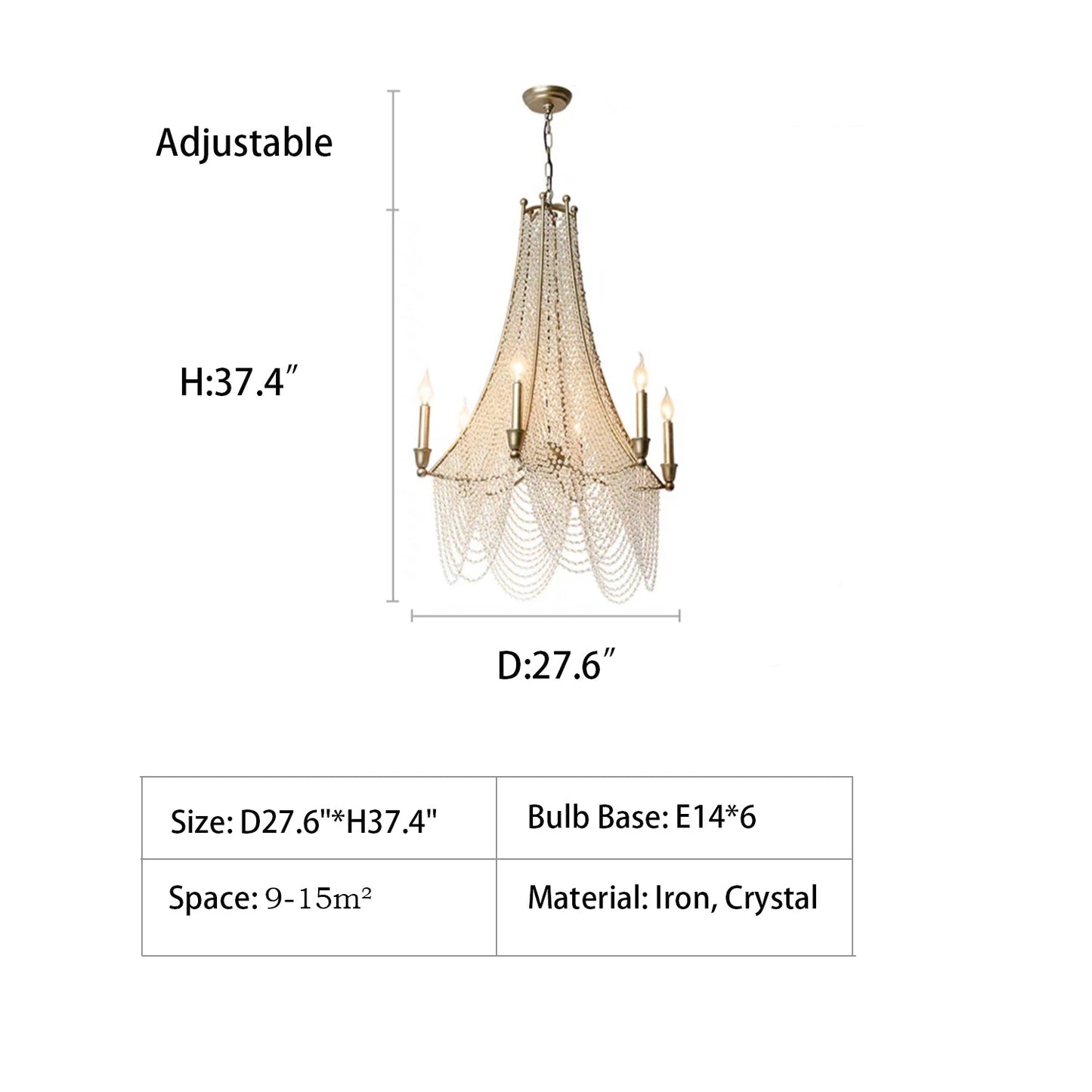 Extra Large European Crystal Beaded Chandelier Candle Light for Stairs / Duplex / Villa-Nobipets