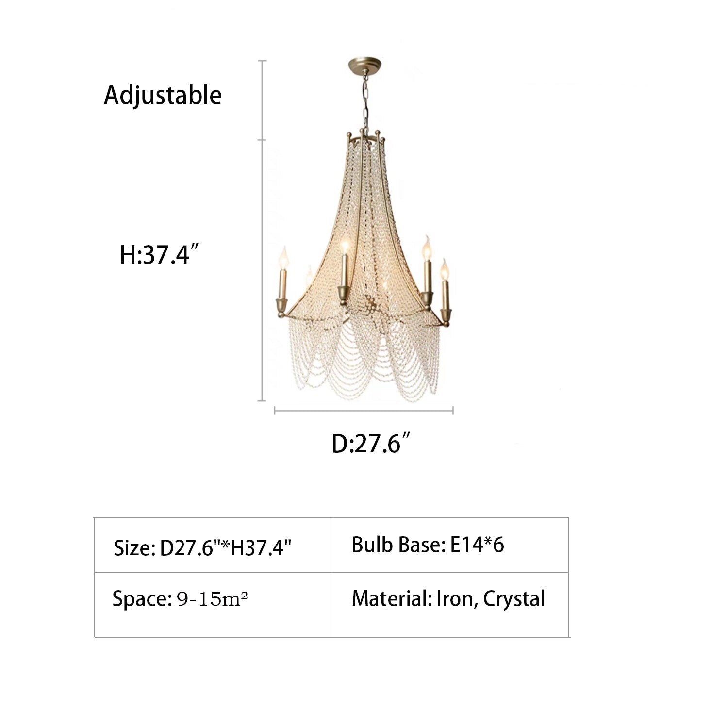 Extra Large European Crystal Beaded Chandelier Candle Light for Stairs / Duplex / Villa-Nobipets