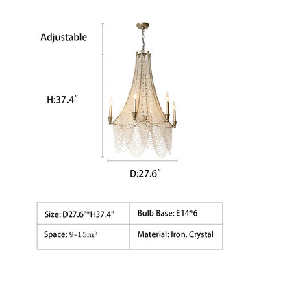 Extra Large European Crystal Beaded Chandelier Candle Light for Stairs / Duplex / Villa-Nobipets