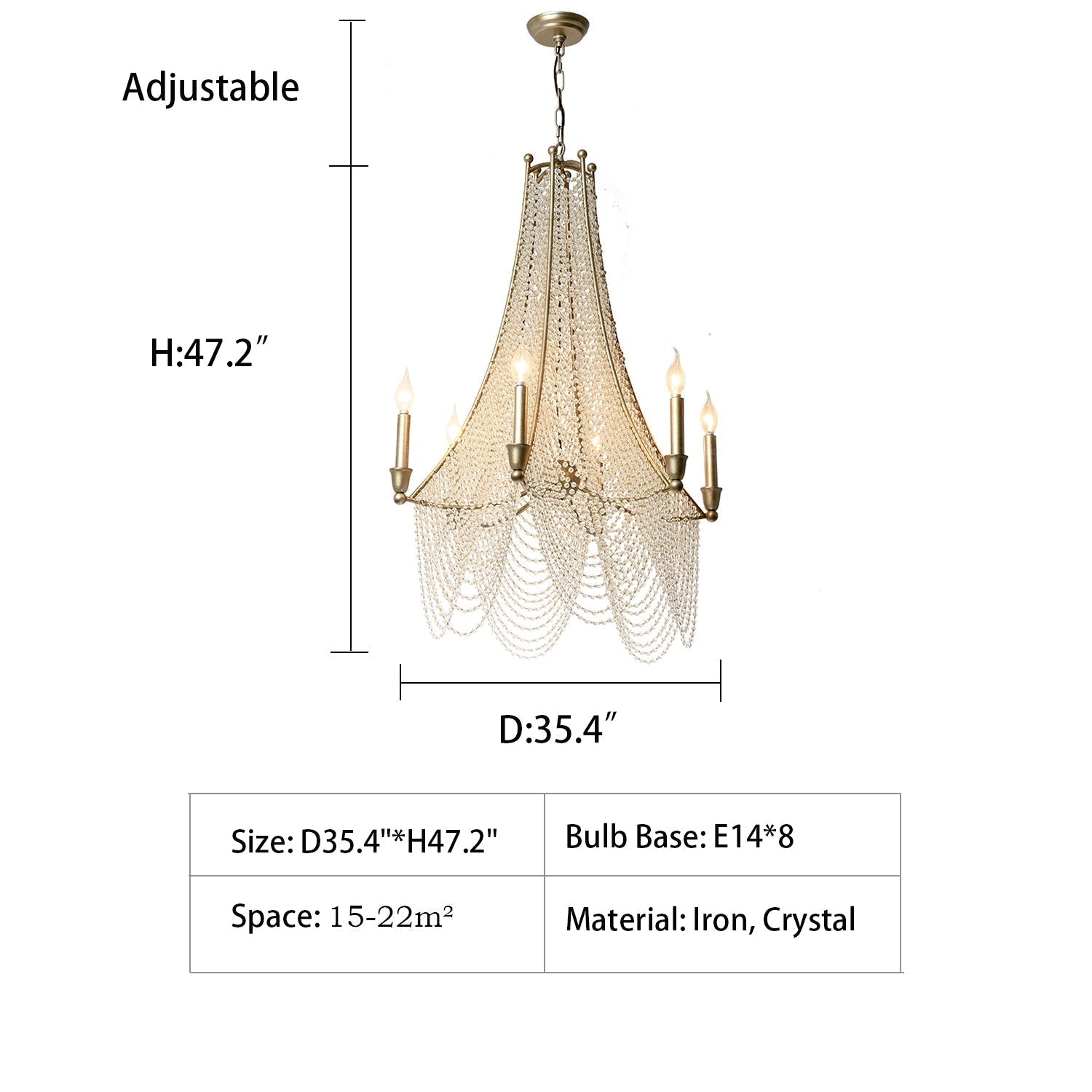 Extra Large European Crystal Beaded Chandelier Candle Light for Stairs / Duplex / Villa-Nobipets