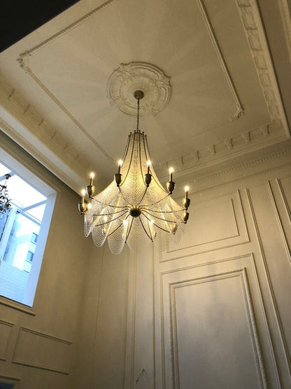 Extra Large European Crystal Beaded Chandelier Candle Light for Stairs / Duplex / Villa-Nobipets