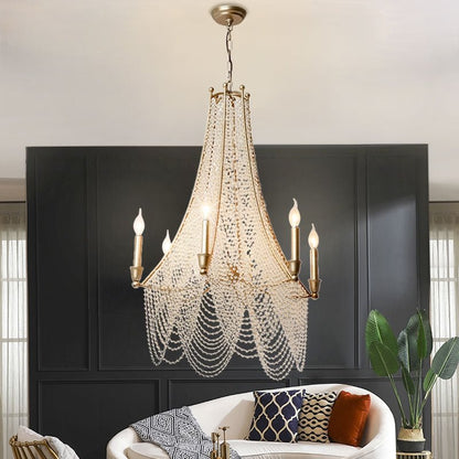 Extra Large European Crystal Beaded Chandelier Candle Light for Stairs / Duplex / Villa-Nobipets