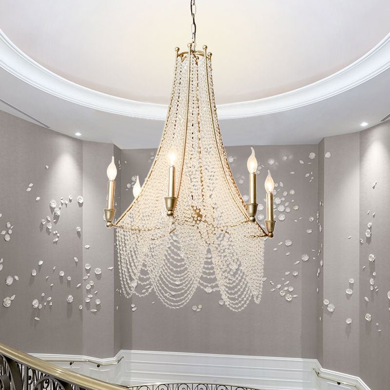 Extra Large European Crystal Beaded Chandelier Candle Light for Stairs / Duplex / Villa-Nobipets