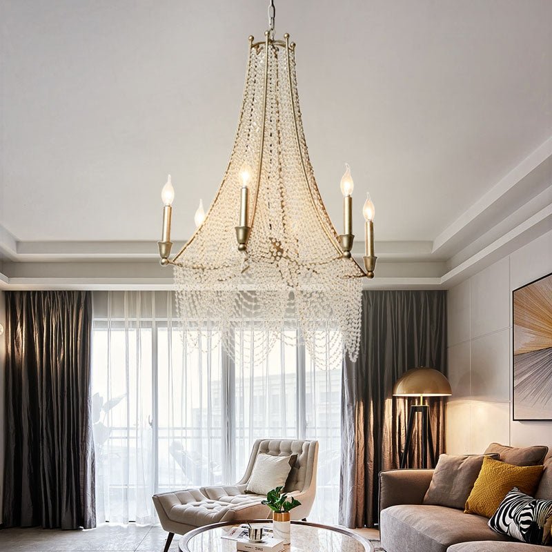 Extra Large European Crystal Beaded Chandelier Candle Light for Stairs / Duplex / Villa-Nobipets