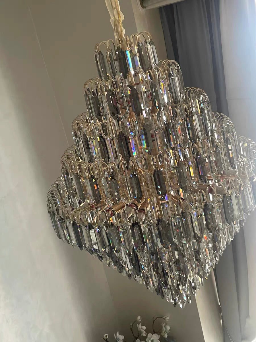 Extra Large Foyer Decorative Crystal Lighting Fixture Living Room Crystal Chandelier For Entryway Staircase-Nobipets