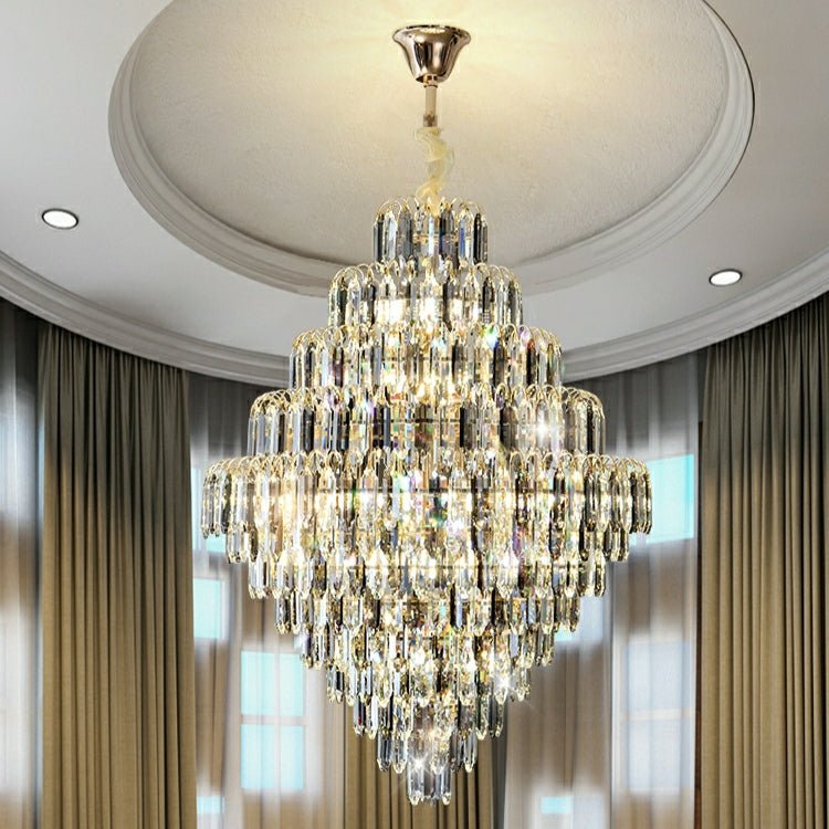 Extra Large Foyer Decorative Crystal Lighting Fixture Living Room Crystal Chandelier For Entryway Staircase-Nobipets