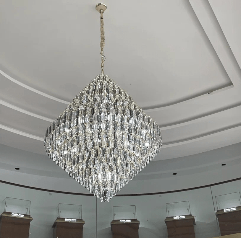 Extra Large Foyer Decorative Crystal Lighting Fixture Living Room Crystal Chandelier For Entryway Staircase-Nobipets