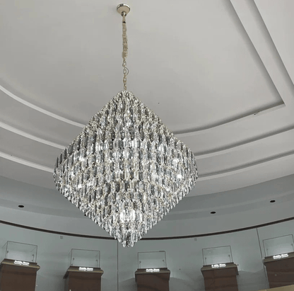 Extra Large Foyer Decorative Crystal Lighting Fixture Living Room Crystal Chandelier For Entryway Staircase-Nobipets