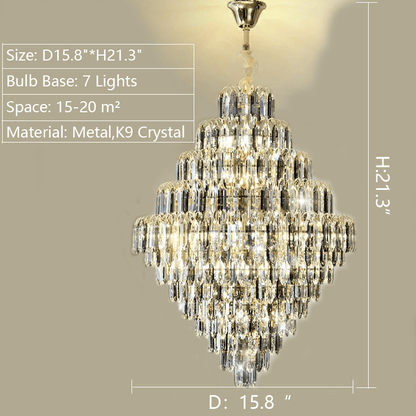 Extra Large Foyer Decorative Crystal Lighting Fixture Living Room Crystal Chandelier For Entryway Staircase-Nobipets