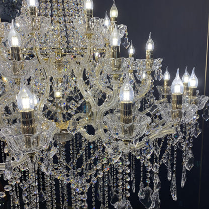 Extra Large French Candle Crystal Chandelier Ceiling Art Branch Foyer/Staircase Light Fixture-Nobipets