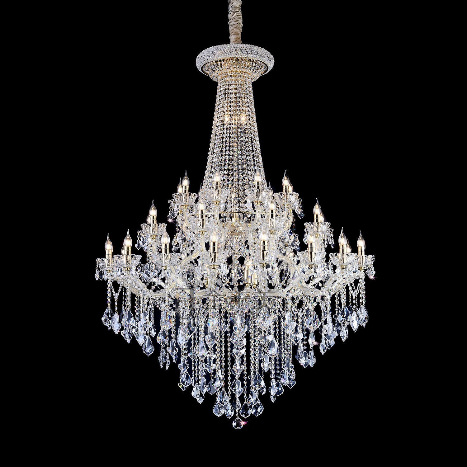 Extra Large French Candle Crystal Chandelier Ceiling Art Branch Foyer/Staircase Light Fixture-Nobipets