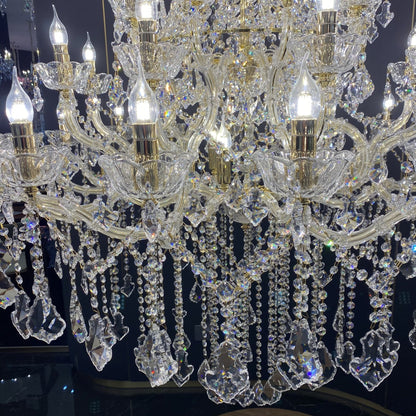 Extra Large French Candle Crystal Chandelier Ceiling Art Branch Foyer/Staircase Light Fixture-Nobipets
